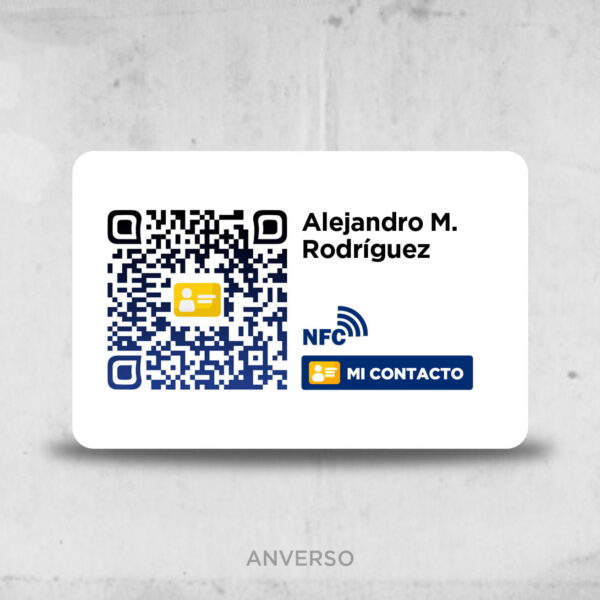 Tarjeta de Presentación Digital Estándar NFC QR y Nombre Impreso